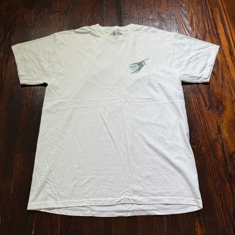 Vintage White Horse Bermuda Shirt Mens L White Graphic Souvenir Tee Delta